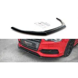 Maxton - Lame Du Pare-Chocs Avant V.1 Audi S3 / A3 S-Line 8V Sedan / Cabrio Noir Brillant