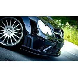 Maxton - LAME DU PARE-CHOCS AVANT MERCEDES CLK W209 BLACK (SL BLACK SERIES LOOK) Noir Brillant