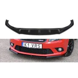 Maxton - LAME DU PARE-CHOCS AVANT / SPLITTER SKODA FABIA MK2 RS Noir Brillant