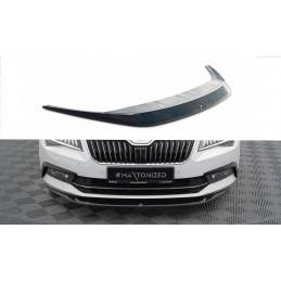 Maxton - Lame Du Pare-Chocs Avant V.1 Skoda Superb Mk3 Noir Brillant