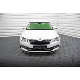 Maxton - Lame Du Pare-Chocs Avant V.1 Skoda Superb Mk3 Noir Brillant