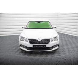 Maxton - Lame Du Pare-Chocs Avant V.2 Skoda Superb Mk3 Noir Brillant