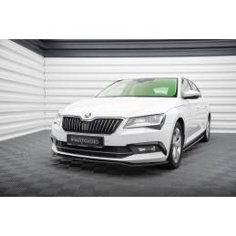 Maxton - Lame Du Pare-Chocs Avant V.2 Skoda Superb Mk3 Noir Brillant