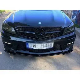 Maxton - LAME DU PARE-CHOCS AVANT / SPLITTER MERCEDES-BENZ AMG C63 W204 FACELIFT Noir Brillant