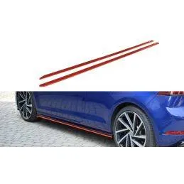 Maxton - Rajouts Des Bas De Caisse V.2 VW Golf 7 R / R-Line Facelift Noir Brillant