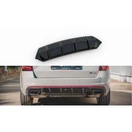 Maxton - Rajout Du Pare-Chocs Arriere V.1 Skoda Octavia RS Mk3 / Mk3 FL Hatchback / Estate Noir Brillant